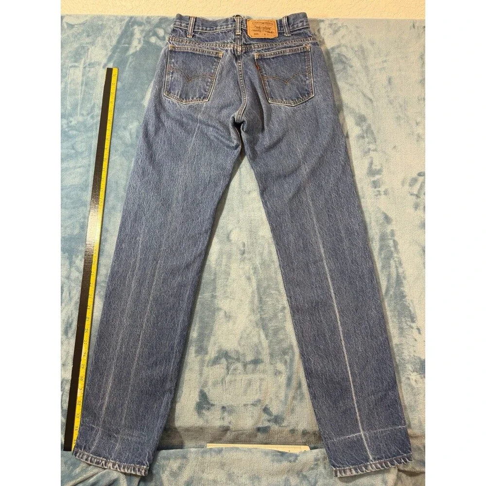 Vtg Levi’s 505 Orange Tab Jeans W30 L34 (Fits 28x32) Spain 90s Straight Leg Blue